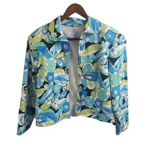 Vintage Emma J Flower Printed Jacket Size Large